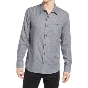 Travis Mathews NWT Men's Have A Laugh Blue Nights Button Up Plaid Shirt Size M